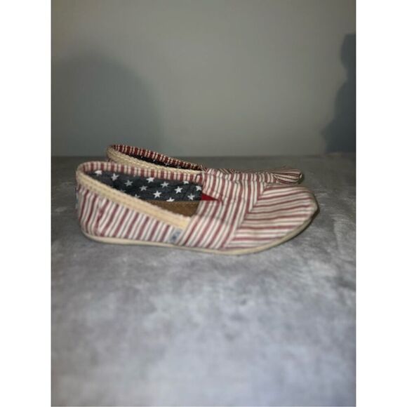 Toms Striped Espadrilles Flats Red & White Women’s 7 - Picture 2 of 6